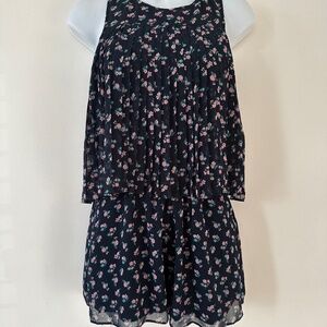 Abercrombie Kids girls 13/14 Navy Blue Pink Floral Romper